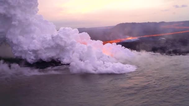 2018 Muito Boa Antena Vulcão Kilauea Erupção Havaí Com Grande — Vídeo de Stock