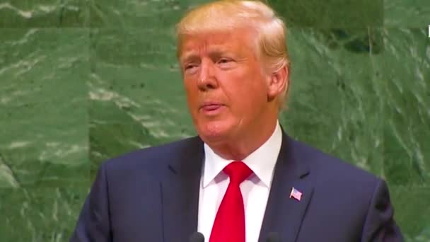 2018 Amerikaanse President Donald Trump Spreekt Voor Algemene Vergadering Van — Stockvideo