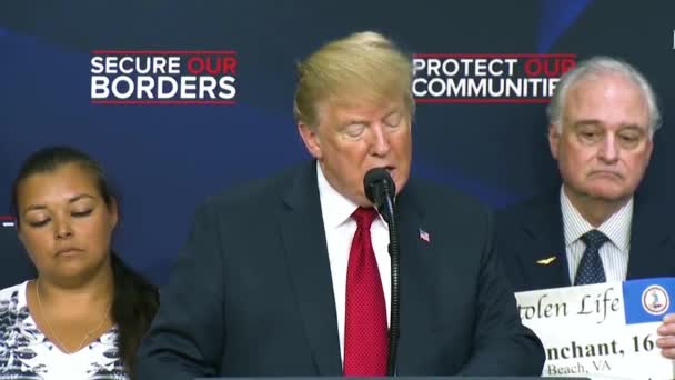 2018 Präsident Donald Trump Spricht Über Seine Einwanderungspolitik Und Fangen — Stockvideo