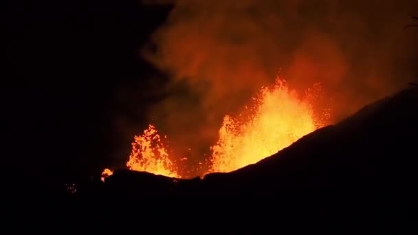 Images Nuit Étonnantes Éruption Volcan Kilauea 2018 Sur Île Principale — Video