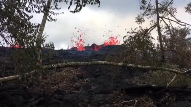 Verbazingwekkende Beelden Van Uitbarsting Van Kilauea Vulkaan 2018 Het Hoofdeiland — Stockvideo