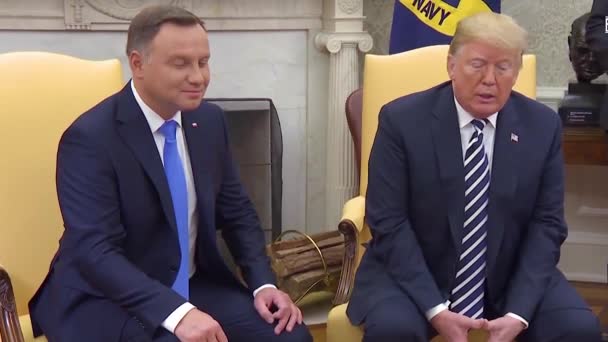 2018 Donald Trump Amerikai Elnök Lengyel Elnök Andrzej Duda Állami — Stock videók