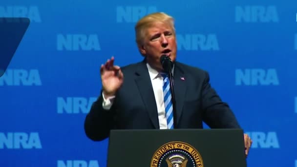 2018 President Donald Trump Speaks Nra Saying London Has Banned — Stock Video