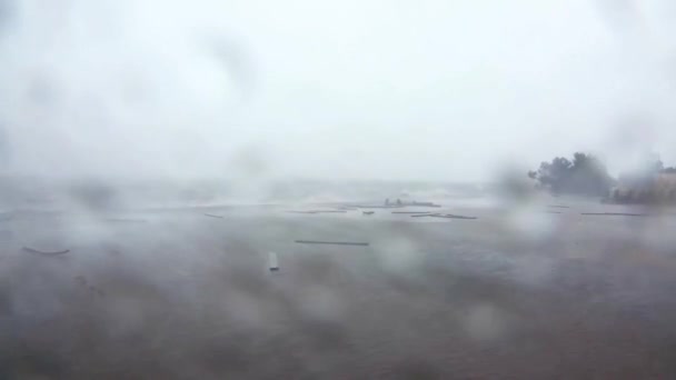 2018 Schüsse Aus Einem Vom Hurrikan Florence Verursachten Fahrzeug Der — Stockvideo