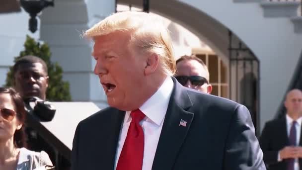 Prezydent Trump Mówi Nie Będzie Robił Interesów Huawei 2019 — Wideo stockowe