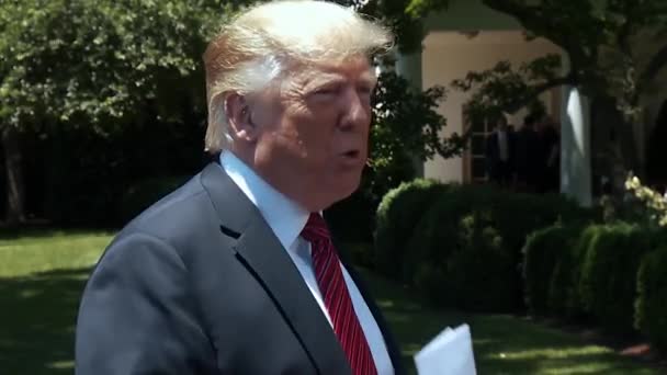 President Trump Visar Pressen Avtalet Han Gjorde Med Mexiko 2019 — Stockvideo