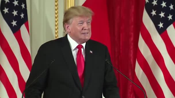 Prezydent Trump Mówi Meczu Sumo Którym Uczestniczył Spotkaniu Emporer Wspólnej — Wideo stockowe