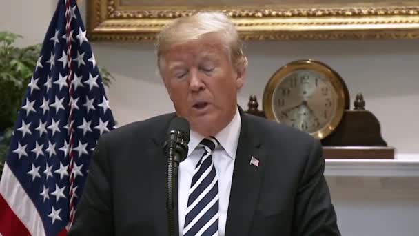 Prezident Trump Hovoří Lidech Kteří Házeli Kameny Mexickou Pohraniční Hlídku — Stock video