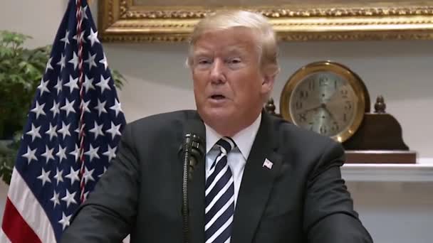 Prezident Trump Hovoří Držení Lidí Hranicích Výstavbě Zařízení Pro Jejich — Stock video