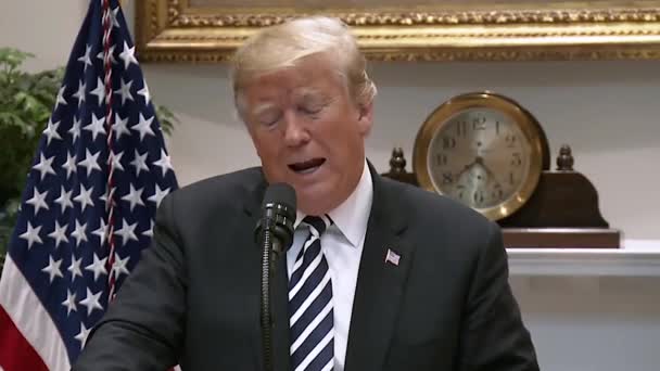 Präsident Trump Sagt Die Drogen Die Der Grenze Einströmen Zerstören — Stockvideo