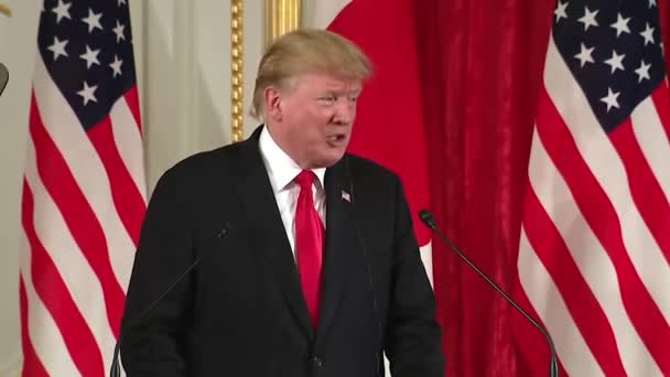 President Trump Speaks American Farmers Wanting Level Playing Field Joint — Stock Video