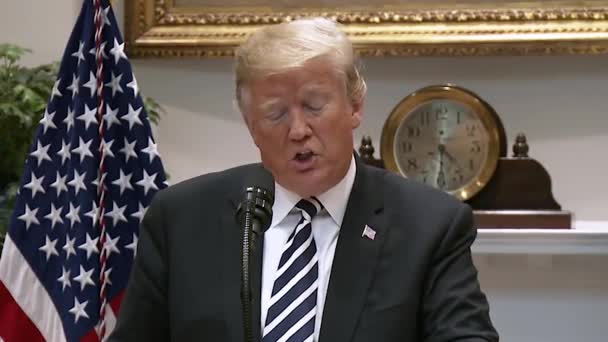 President Trump Zegt Dat Asielzaken Tot Jaar Duren Lossen 2019 — Stockvideo