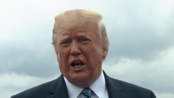 President Trump Says Mitch Mcconnell Wants Background Checks Guns 2019 — Stock Video