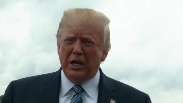 Präsident Trump Spricht Über Ermittlungen Gegen Jeffrey Epstein Und Die — Stockvideo