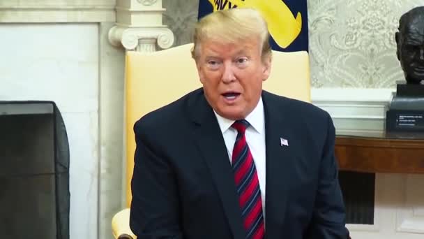 Trump Elnök Elmondja Sajtónak Hogy Beszélt Putyinnal Venezuláról 2019 — Stock videók