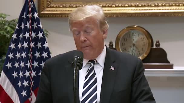 President Trump Säger Att Missbruket Asylsystemet Rasar 2019 — Stockvideo