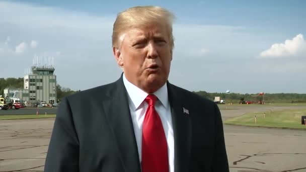 President Trump Talar Demokratiska Senatorer Som Gjorde Antisemitiska Uttalanden 2019 — Stockvideo