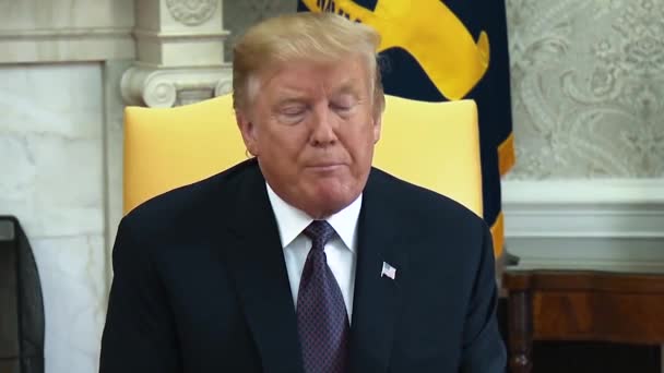 Prezident Trump Říká Írán Nebude Šťastný Pokud Něco Udělají 2019 — Stock video
