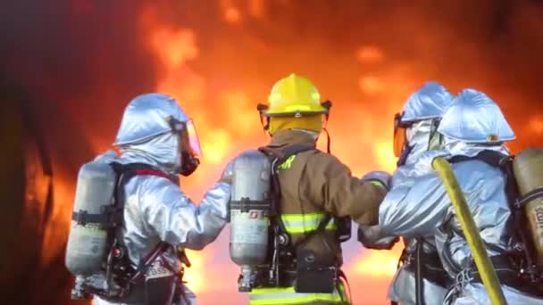 2019 Samoloty Ratownicze Gaśnicze Arff Marines Przeprowadzają Ćwiczenia Przeciwpożarowe Płonącej — Wideo stockowe