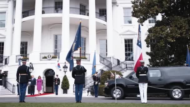 Prezident Trump První Dáma Setkají Prezidentem První Dámou Jižní Koreje — Stock video