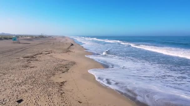 2020 Aereo Spiagge Vuote Abbandonate Della California Meridionale Senza Nessuno — Video Stock