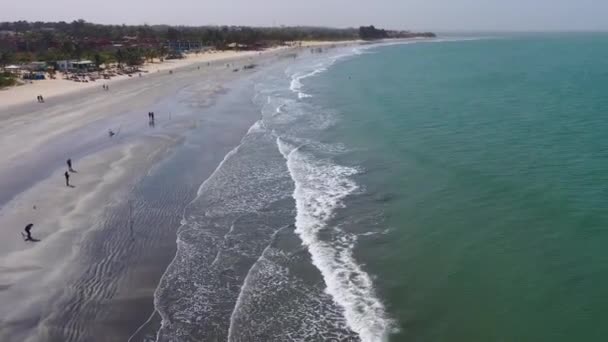 2020 Aerial Coast Gambia West Africa — Stock Video