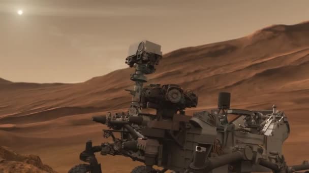 Animazione Nasa Del Curiosity Rover Che Esplora Superficie Marte — Video Stock