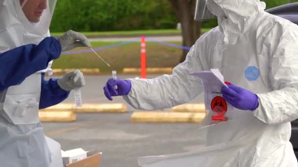 2020 Covid Coronavirus Hastaları Pennsylvania Daki Bir Klinikte Test Ediliyor — Stok video