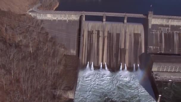 Повітря Над Гідроелектростанцією Норріс Дам Теннессі — стокове відео