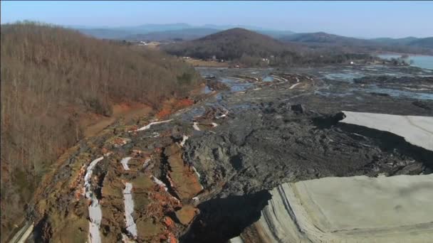 Antennen Der Kingston Asche Von 2008 Verschütten Umweltkatastrophe Tennessee — Stockvideo