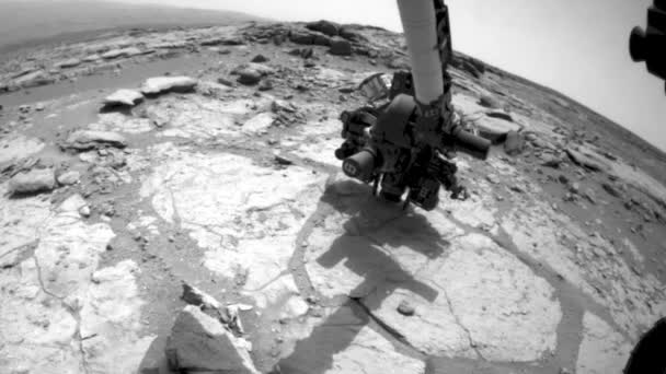 Nasa Curiosity Rover Bohrt Mars Und Entnimmt Gesteinsproben — Stockvideo