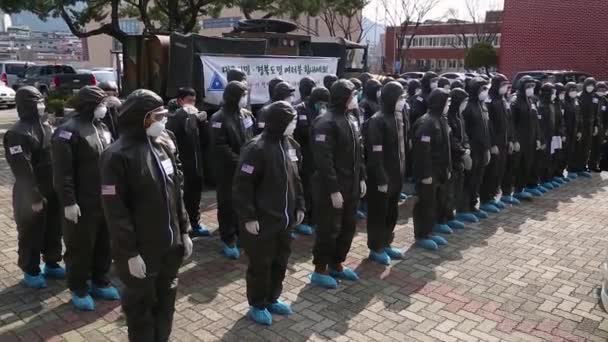 2020 Jižní Korea Podnikla Agresivní Kroky Proti Pandemické Epidemii Viru — Stock video