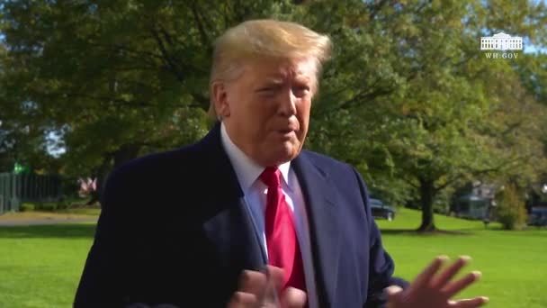 2019 Usa President Donald Trump Talar Till Pressen Hans Riksrätt — Stockvideo