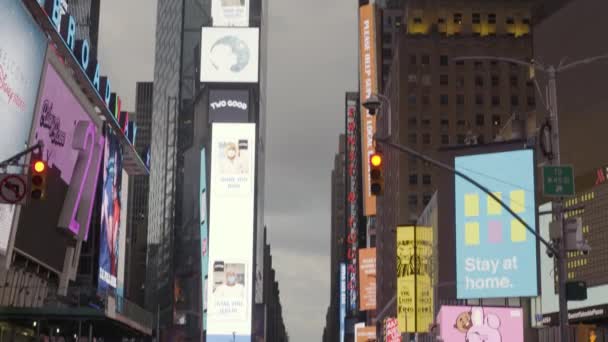 Times Square New York Viene Abbandonata Durante Epidemia Covid Coronavirus — Video Stock