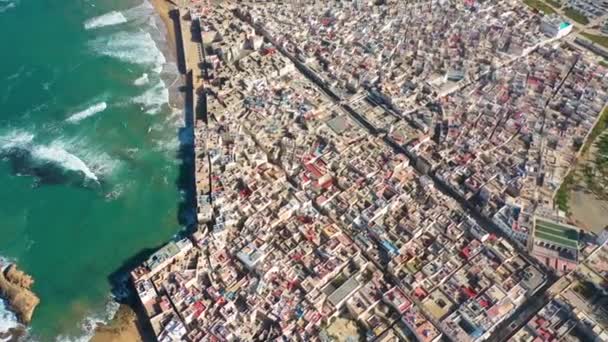 2020 Υψηλή Εναέρια Πάνω Από Την Αρχαία Πόλη Της Essaouira — Αρχείο Βίντεο