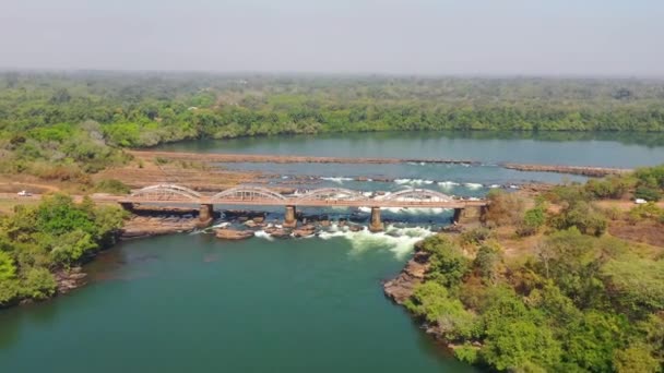 2020 Anténa Přes Saltinho Most Přes Řeku Korumbal Guineji Bissau — Stock video