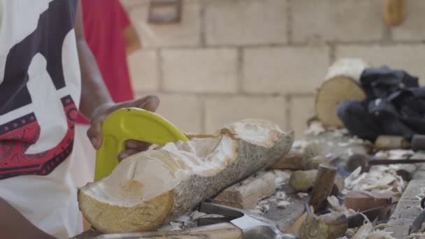 Fafaragók Antigua Guatemala Faragni Szuvenír Szobrok Jézus Krisztus Húsvét Héten — Stock videók