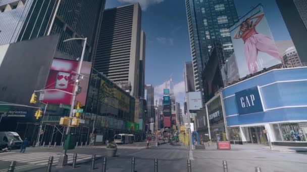 Times Square New York Est Abandonné Lors Épidémie Coronavirus Covid — Video