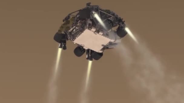 美国宇航局关于好奇号漫游者登陆火星的动画 — 图库视频影像