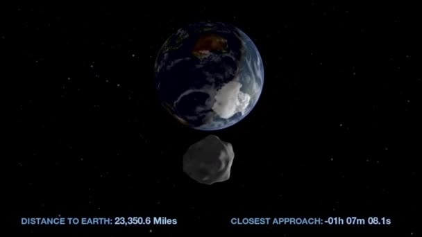 Nasa Animation Ενός Αστεροειδή Κινείται Μέσα Στο Διάστημα Και Πλησιάζει — Αρχείο Βίντεο