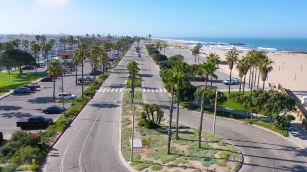 2020 Letecká Doprava Opuštěných Pláží Ventura Jižní Kalifornie Během Covid — Stock video