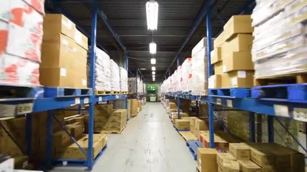 2020 Warenlager Liefern Waren Zur Aufrechterhaltung Der Wirtschaftlichkeit Der Lieferkette — Stockvideo
