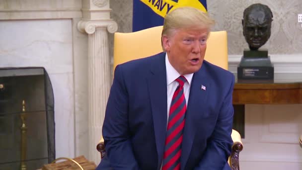 Circa 2019 Prezydent Trump Mówi Rosyjskiej Zmowie Wszystkich Informacjach Przekazanych — Wideo stockowe