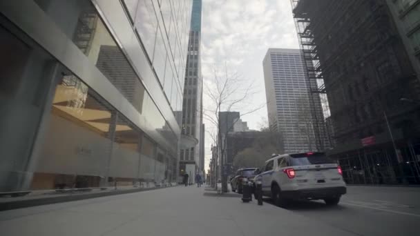 Aufnahmen Der Verlassenen Wall Street Börse New York Manhattan Während — Stockvideo