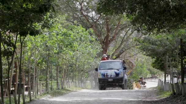Van Drives Rural Road Guatemala — Stock Video