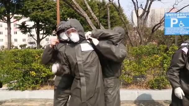 2020 Южная Корея Принимает Агрессивные Меры Против Вспышки Вируса Коронавируса — стоковое видео