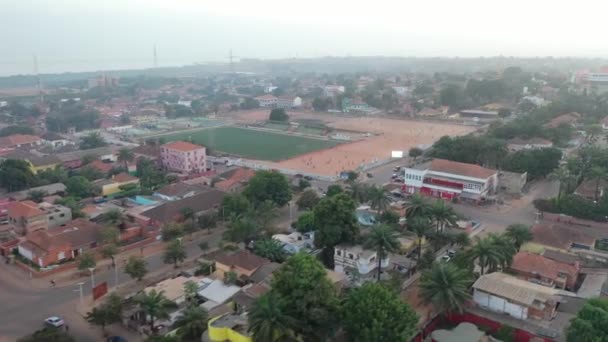 Gute Antenne Über Bissau Guinea Bissau Westafrika Kreisverkehr Und Straßen — Stockvideo