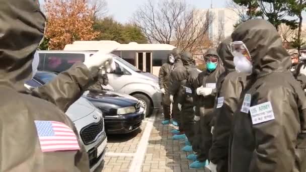 2020 Korea Południowa Podejmuje Agresywne Działania Przeciwko Wirusowi Covid Który — Wideo stockowe