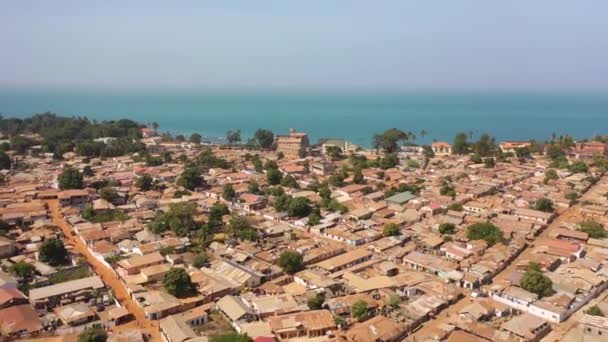 2020 Buona Vista Aerea Una Città Costiera Dell Africa Occidentale — Video Stock