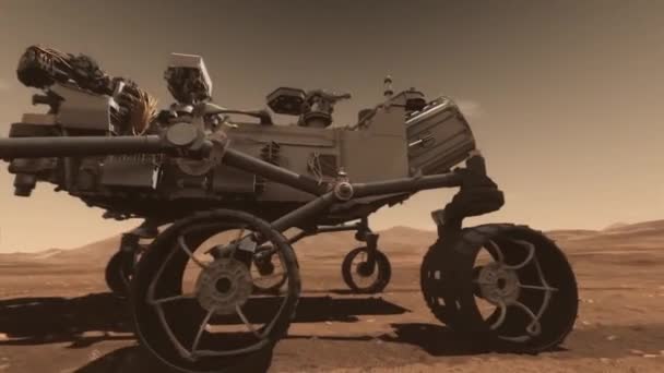 Nasa Animatie Van Curiosity Rover Werking Mars — Stockvideo